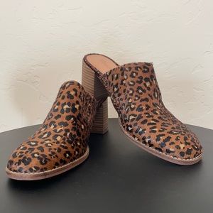 Madewell Carey Mule in Painted Leopard Calf Hair, size 8.5